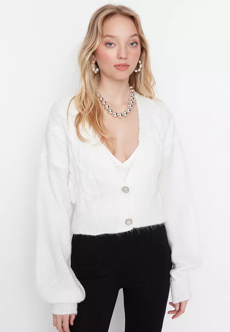 Buy Trendyol Crop Knitwear Cardigan 2024 Online ZALORA Singapore