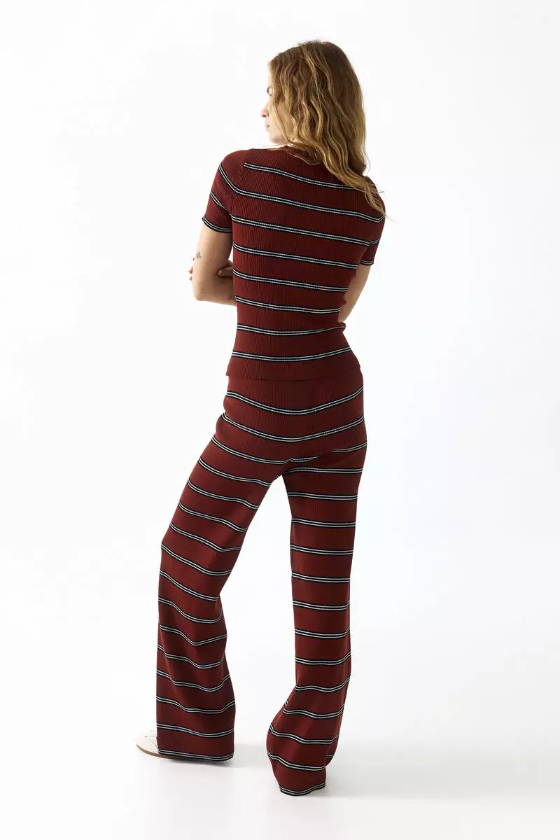 Rib-knit trousers