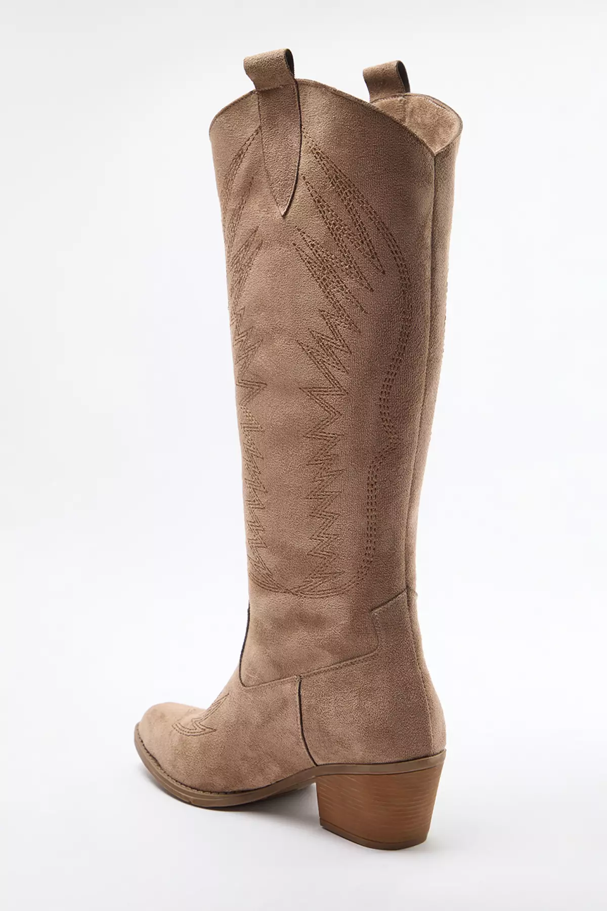 Mink Embroidered Block Heels Suede Women's Cowboy Boots Takaw25Cz00016