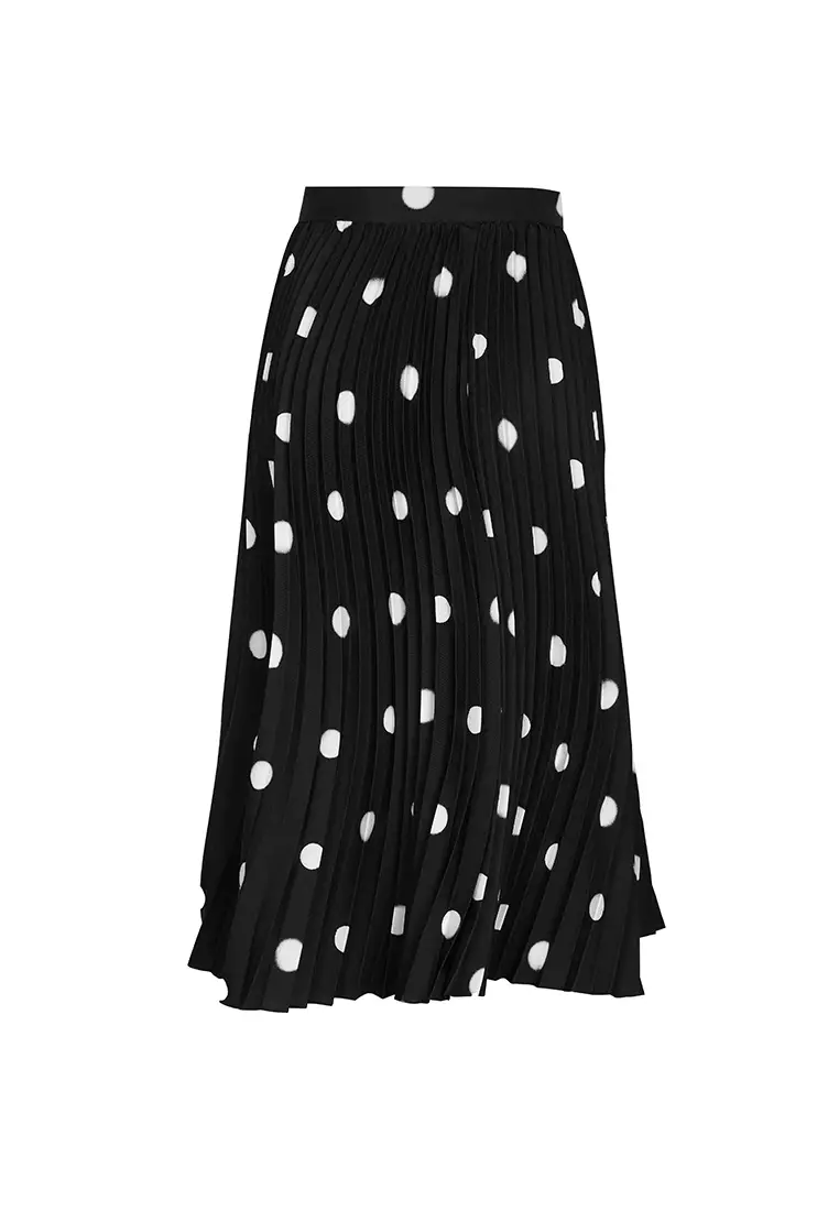 JNBY波點印花半身裙A字長款裙