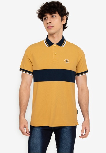 Santa Barbara Polo & Racquet Club yellow Cut & Sew Polo Shirt 42D67AAB3053B9GS_1