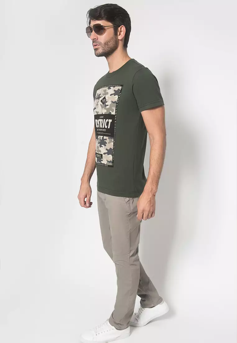 LGS - Kaos Youth - Gambar Sablon"DISTRICT" - Hijau - GTS.878.P201.01.C