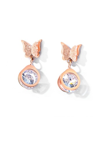 Air Jewellery gold Luxurious Salinas Butterfly Earring In Rose Gold 13203AC1EF0F85GS_1