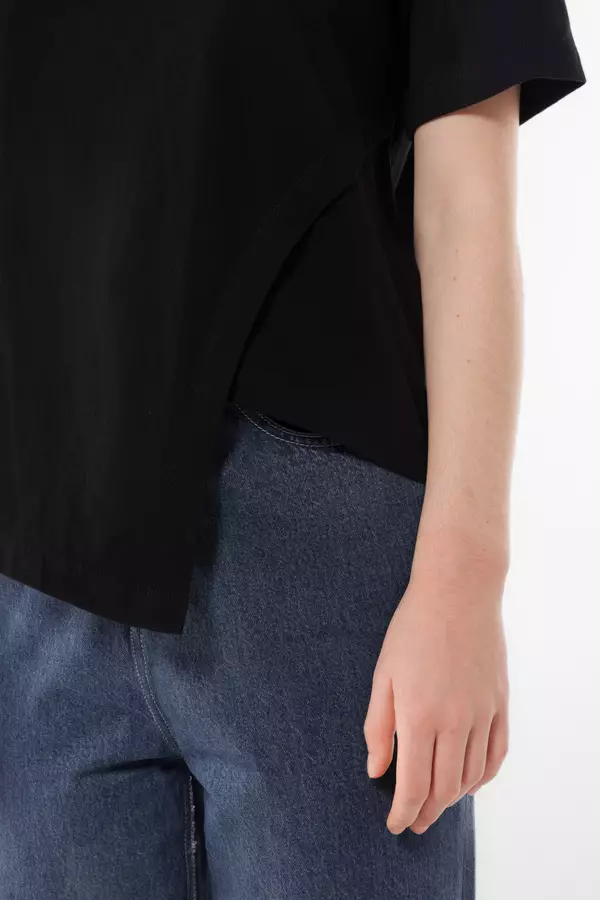 MINIMAL - Darling - Deconstructive T Shirt - Black Colour Black