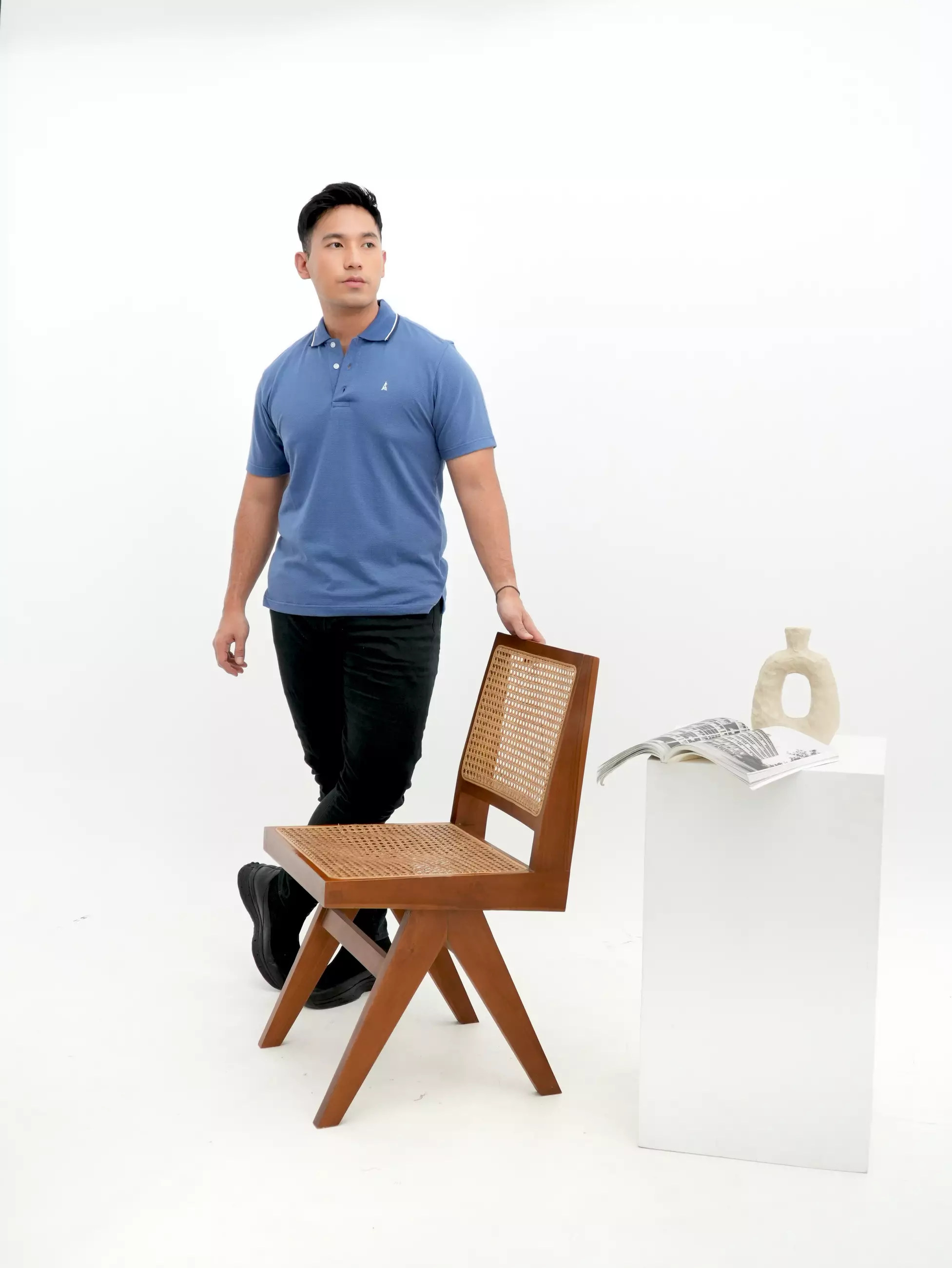 Polo Shirt Lengan Pendek Biru 3455