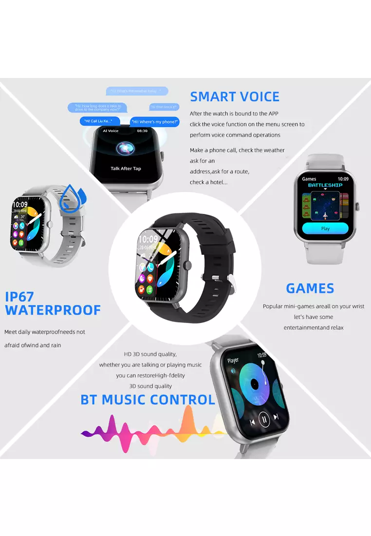 SmartWatch ZL54C Jam Pintar Full Touch Screen 1.83inci Olahraga BT Call Jam Tangan Wanita/Pria pink dengan tali jam gratis