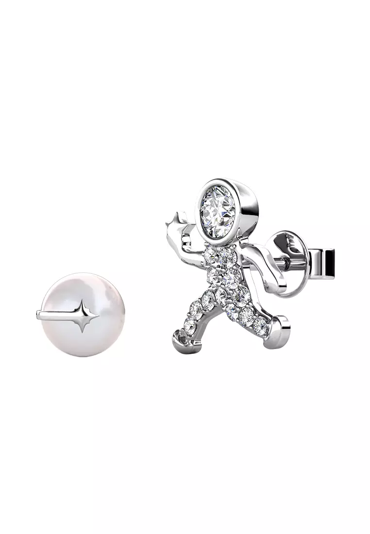 Astronaut Earring WG - Anting Crystal by Her Jewellery