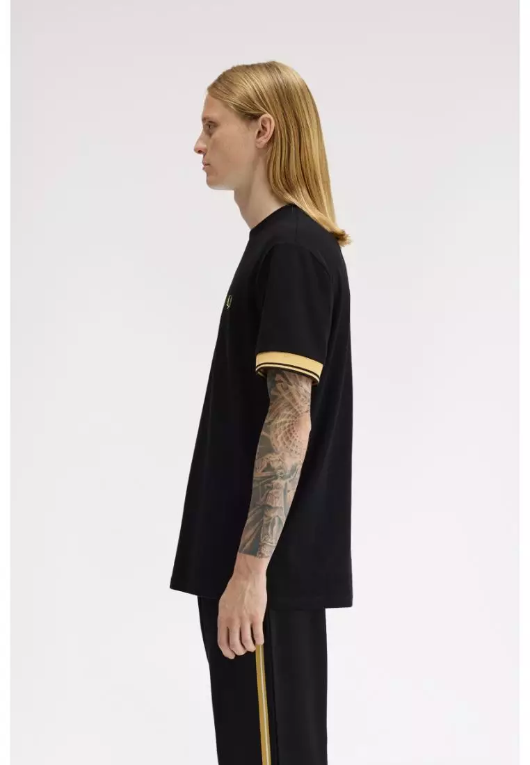 Buy Fred Perry Fred Perry M2396 Twin Tipped Cuff T-Shirt (Black