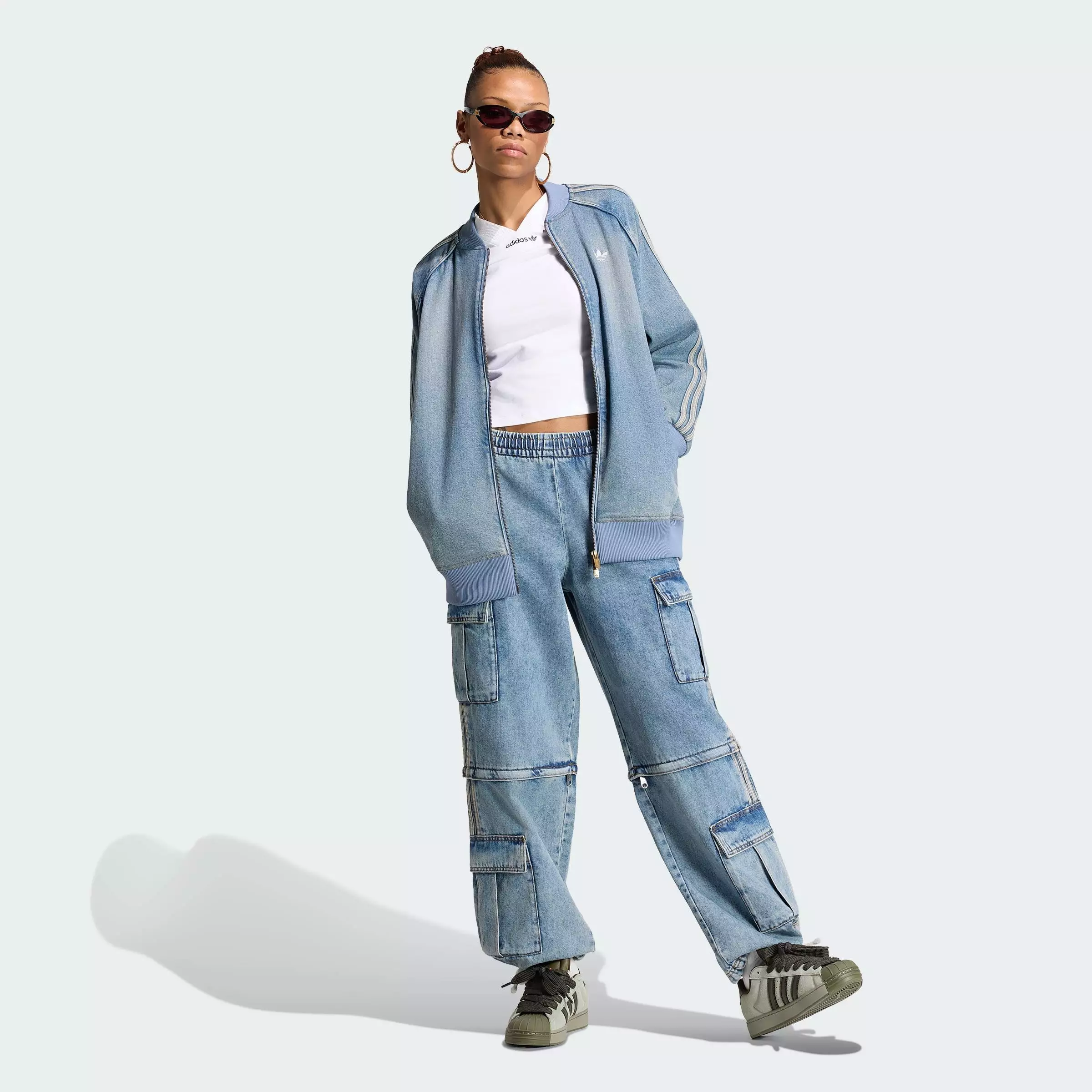 Buy ADIDAS Lifestyle SST OVERSIZED DENIM TRACKTOP Women Blue