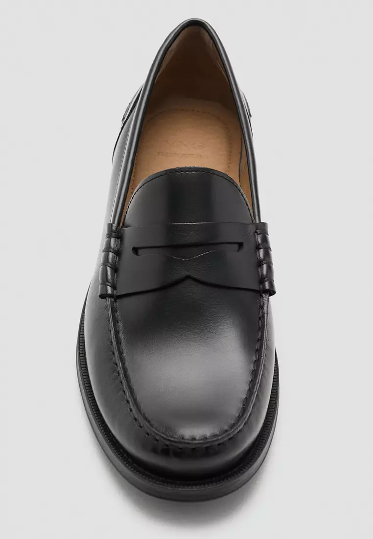 Aged-Leather Loafers