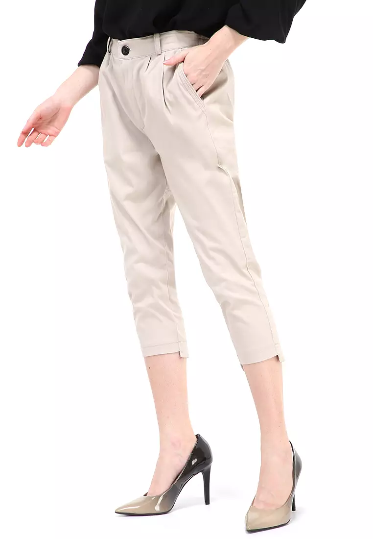 Liana Long Pants Celana Panjang Bawahan Wanita Premium Quality - Beige