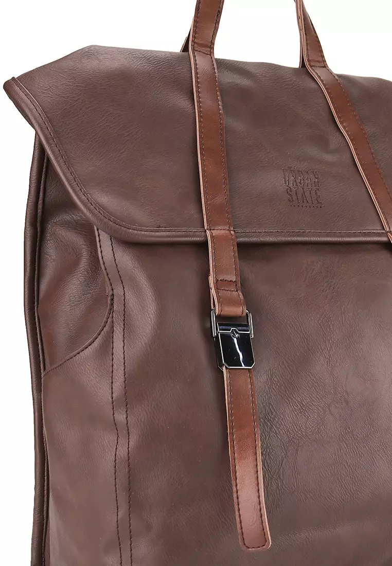 Distressed Leather Atlas Backpack