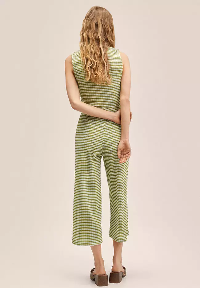 Mango check hot sale jumpsuit