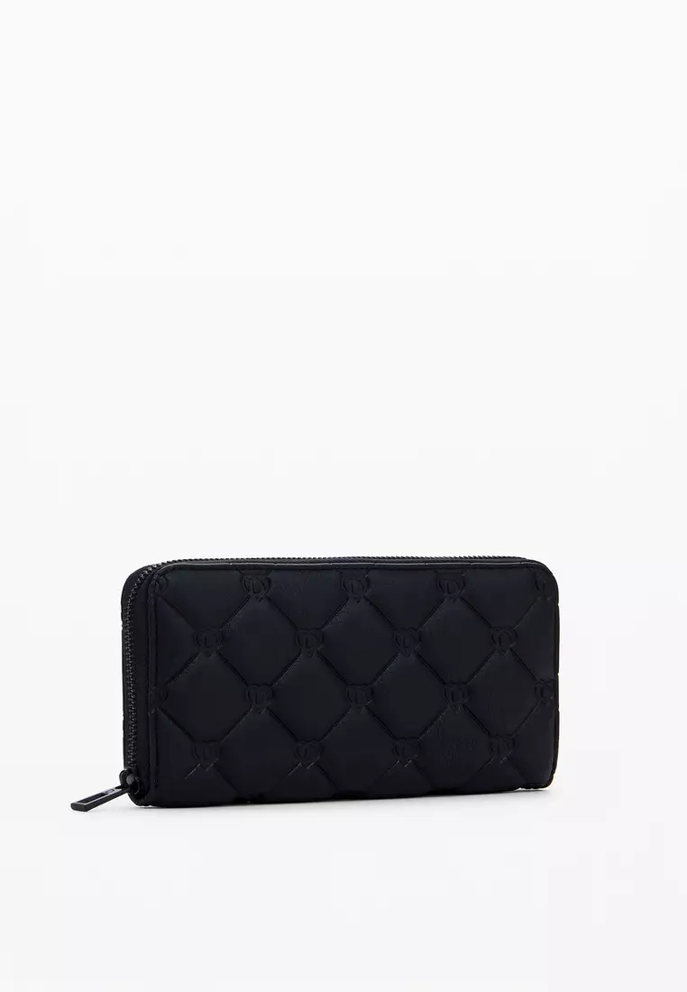 Quilted faux leather wallet