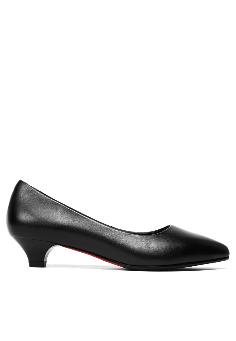 Leather Uniform Pointy Pumps3693black
