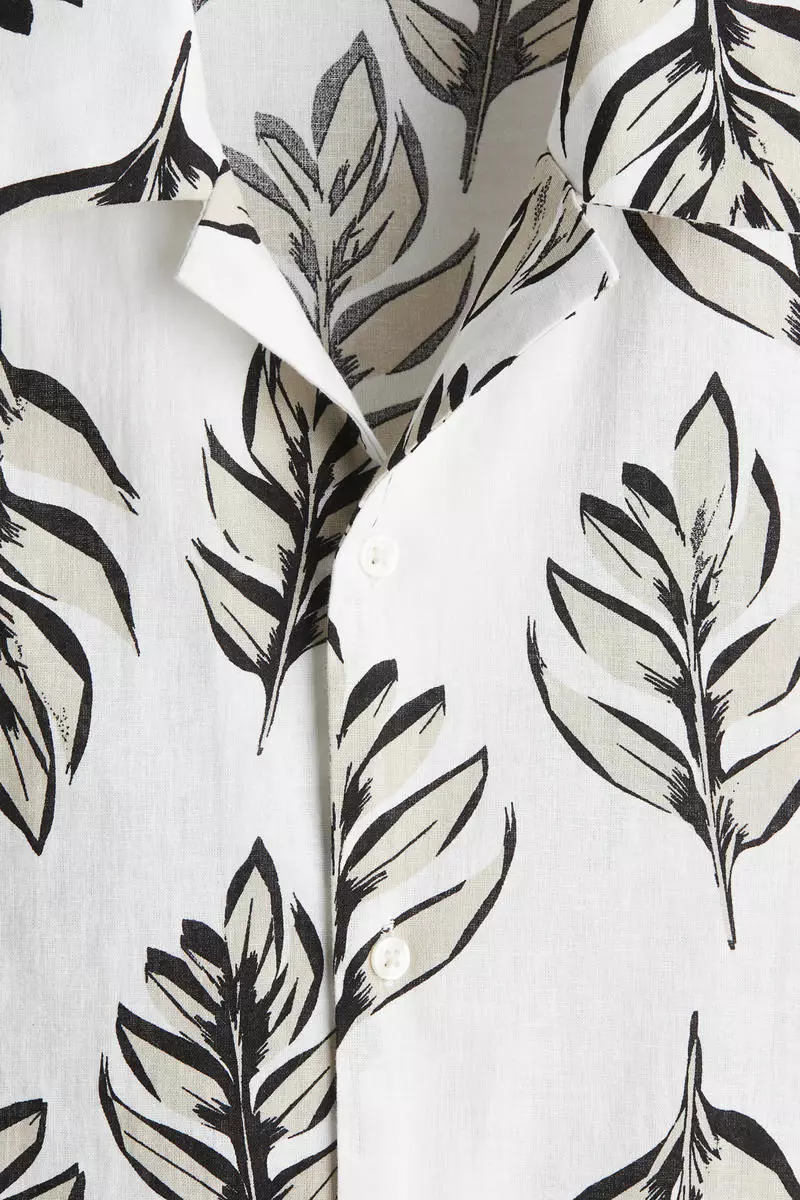 Regular Fit Linen-blend resort shirt