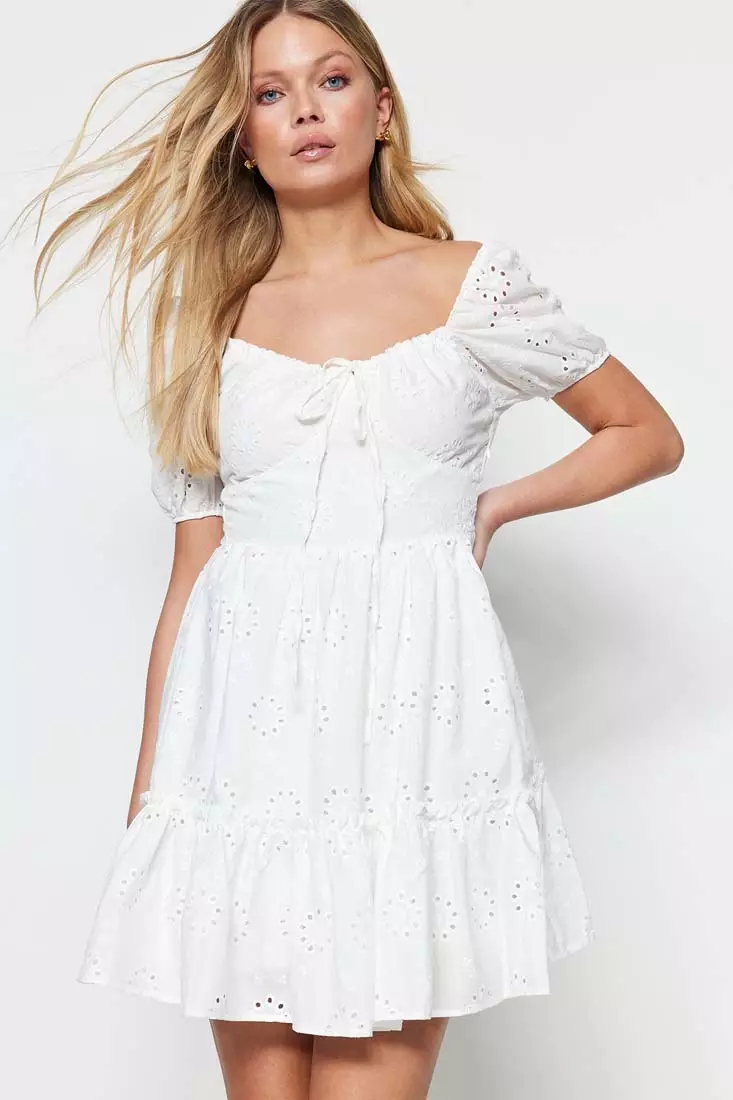 Buy Trendyol Balloon Sleeve Embroidered Dress 2025 Online