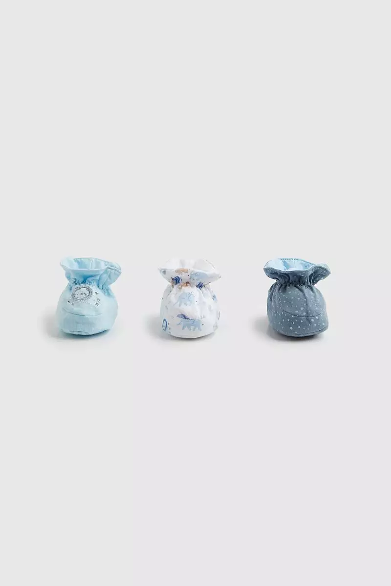 Mothercare Safari Baby Booties - 3 Pack - Sepatu Bayi Laki-laki (Biru)