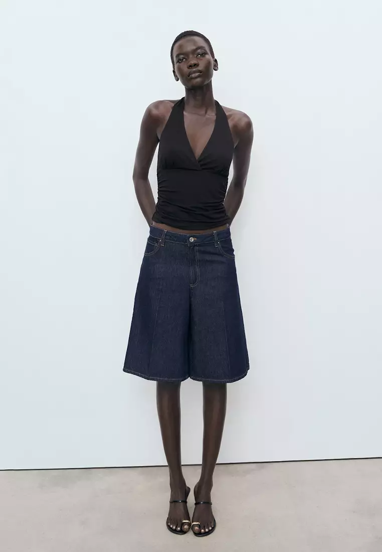 V-Neck Top with Open Back