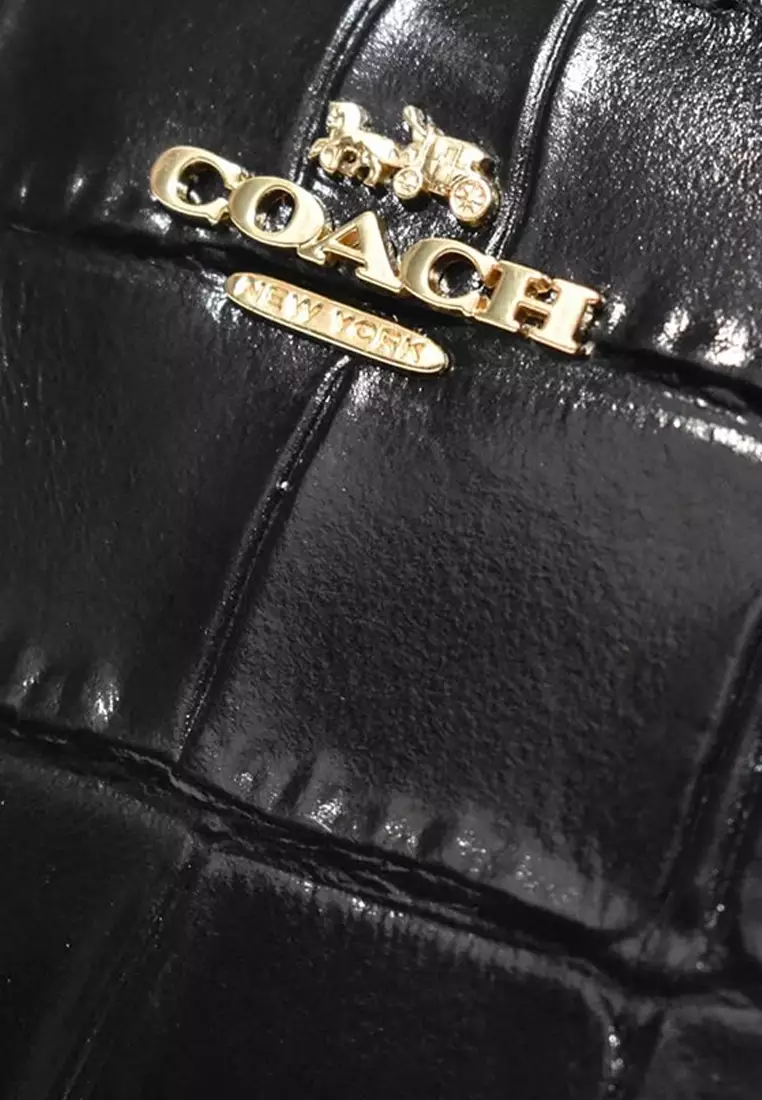 Coach Snap Wallet in Novelty Leather in Black C6092