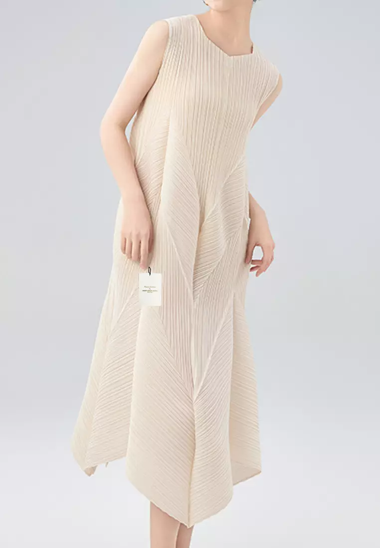 Patchwork Pleated Dress GFZ8889