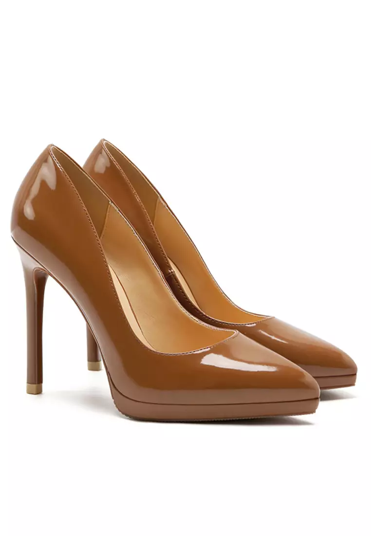 11CM Faux Patent Leather Pointed High Heel Shoes HZL0070