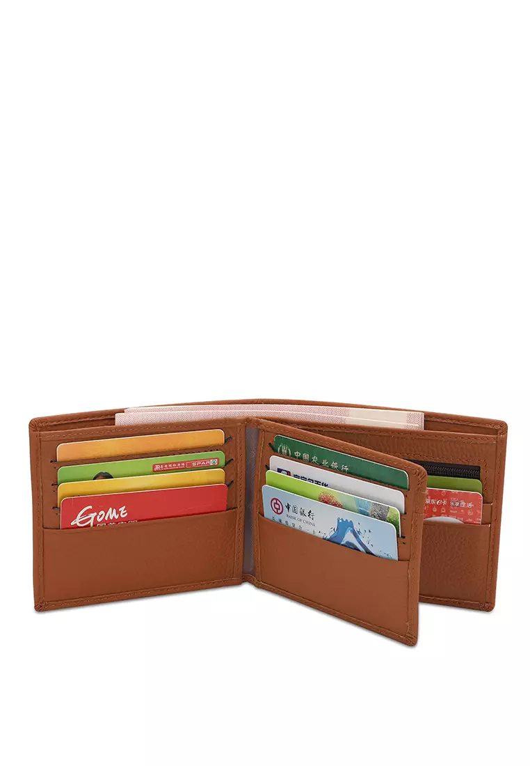 Men's Genuine Leather RFID Blocking Bi Fold Wallet