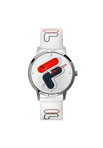 Fila Watches 白色 Fila 38-317-002 Silver and White Silicone Watch BCC72AC5E29BA8GS_1