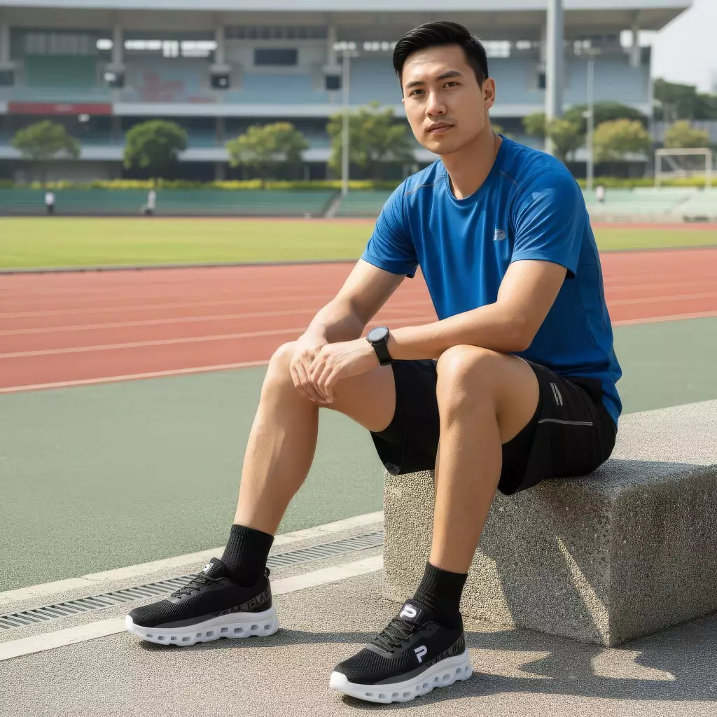 PAULMAY - Sepatu Motion Pro Running Series Black White