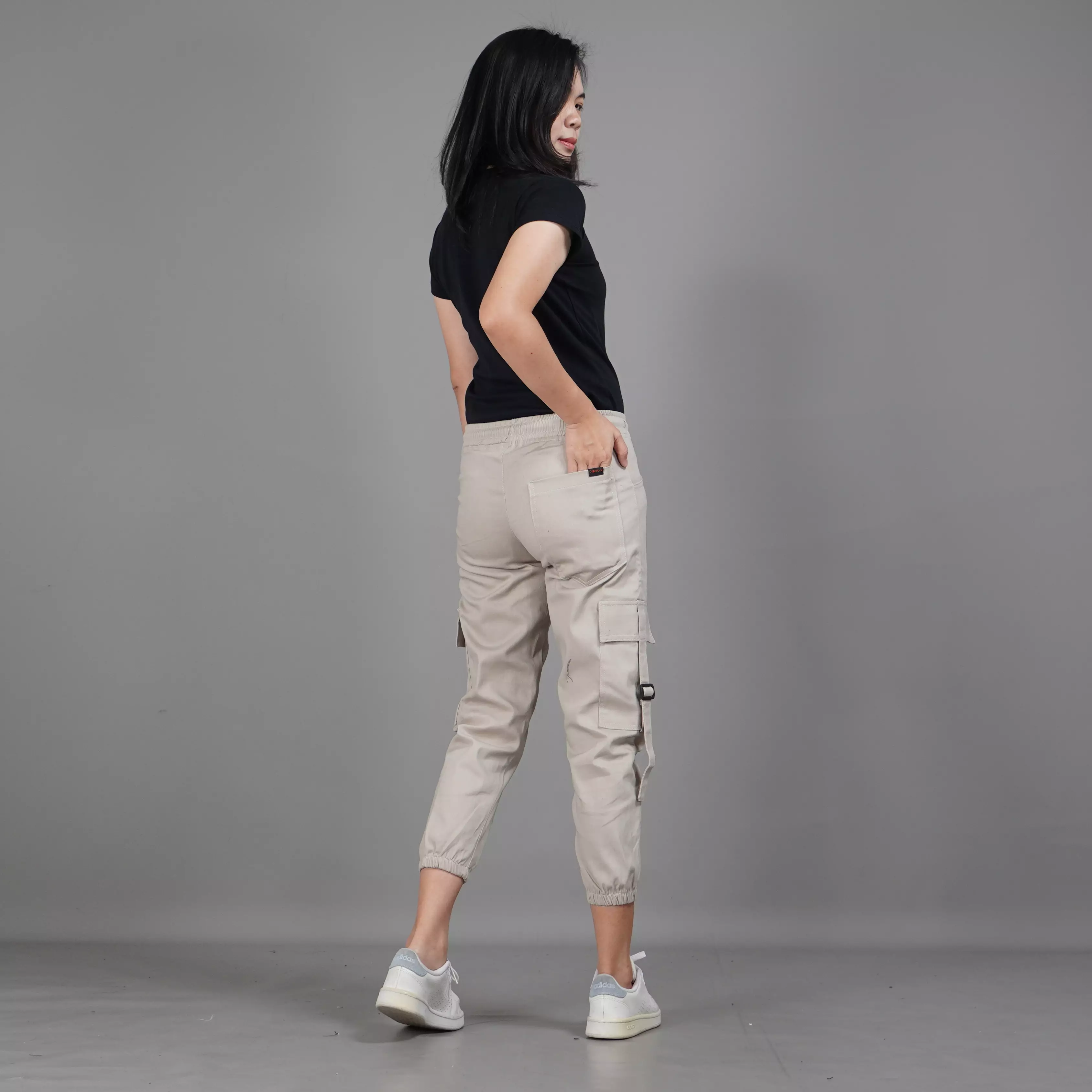 FIRA Cargo Jogger Pants Wanita Celana Cargo Jogger Cargo Pants 3/4 - KREM