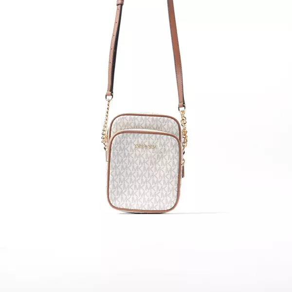 Tas MICHAEL KORS MK MONOGRAM WHITE CAMEL SLING BAG 100% ORIGINAL