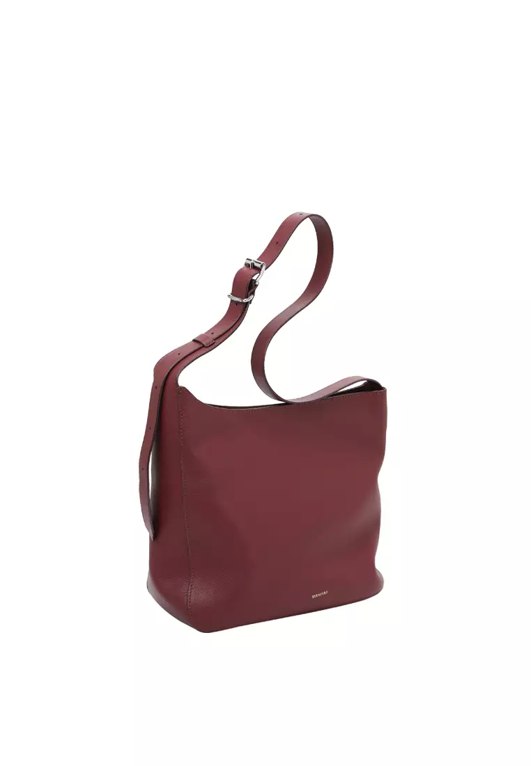 Asymmetric Shoulder Bag - Berry