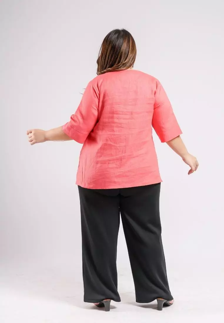 Plus Size Blouse Cheryl Coral