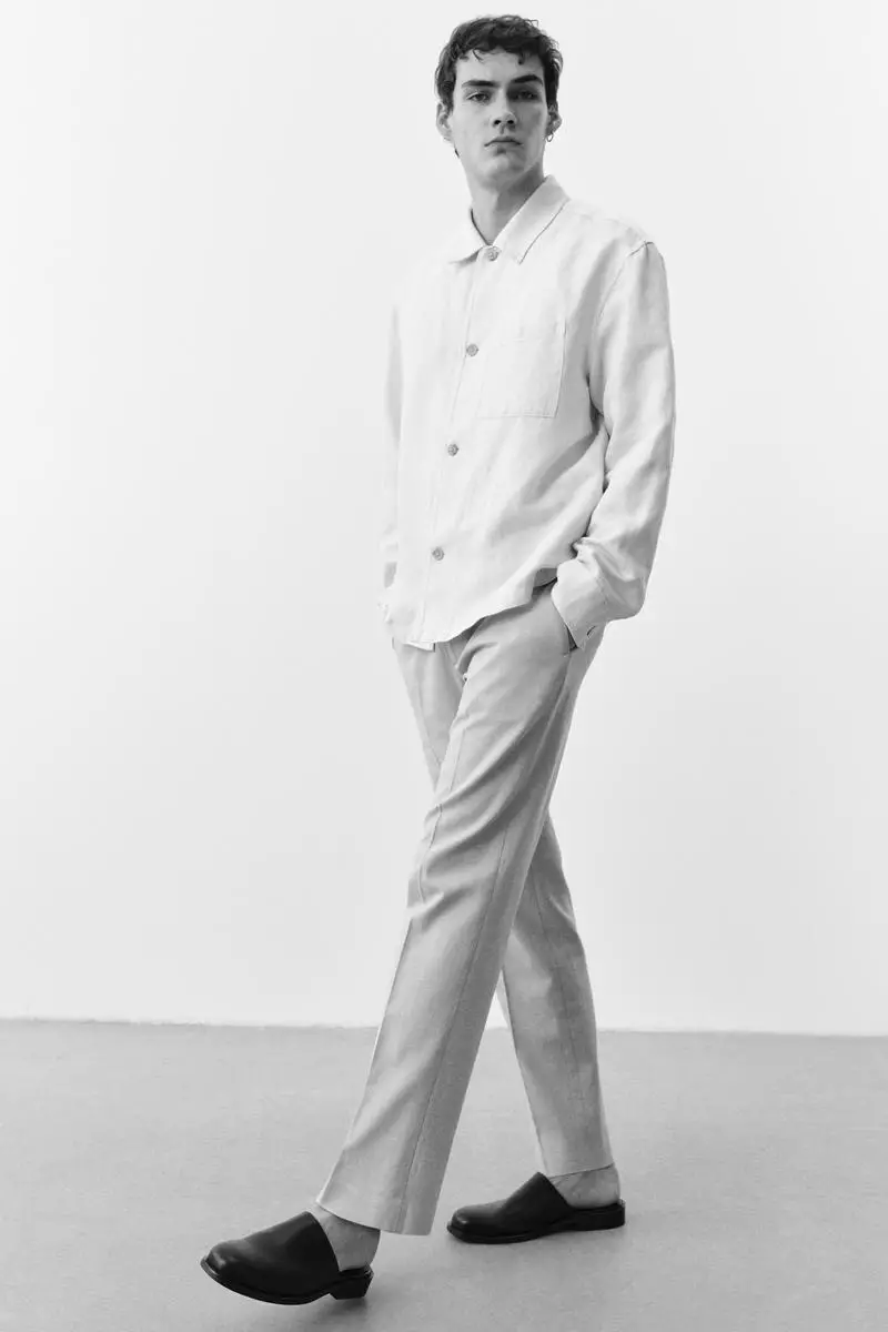 Regular Fit Tailored linen-blend trousers