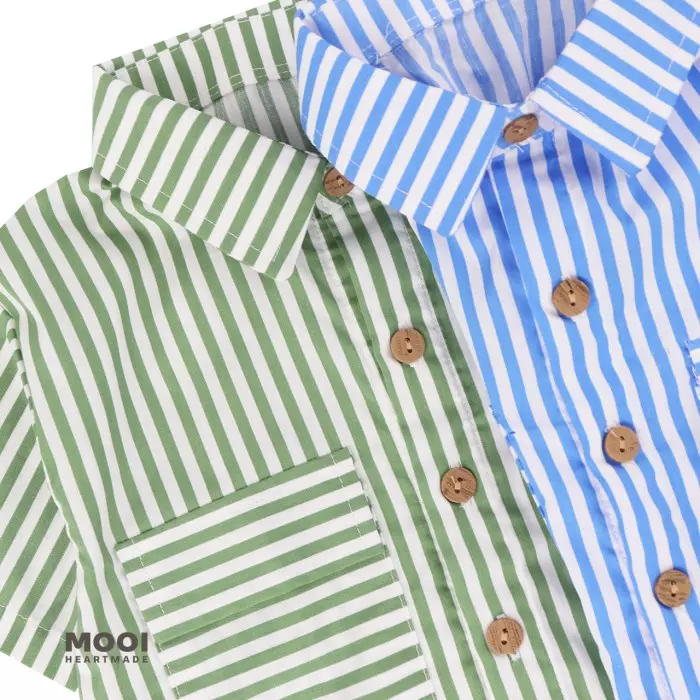Mooi Kemeja Anak Perempuan Liora Striped Shirt - Peach Pink
