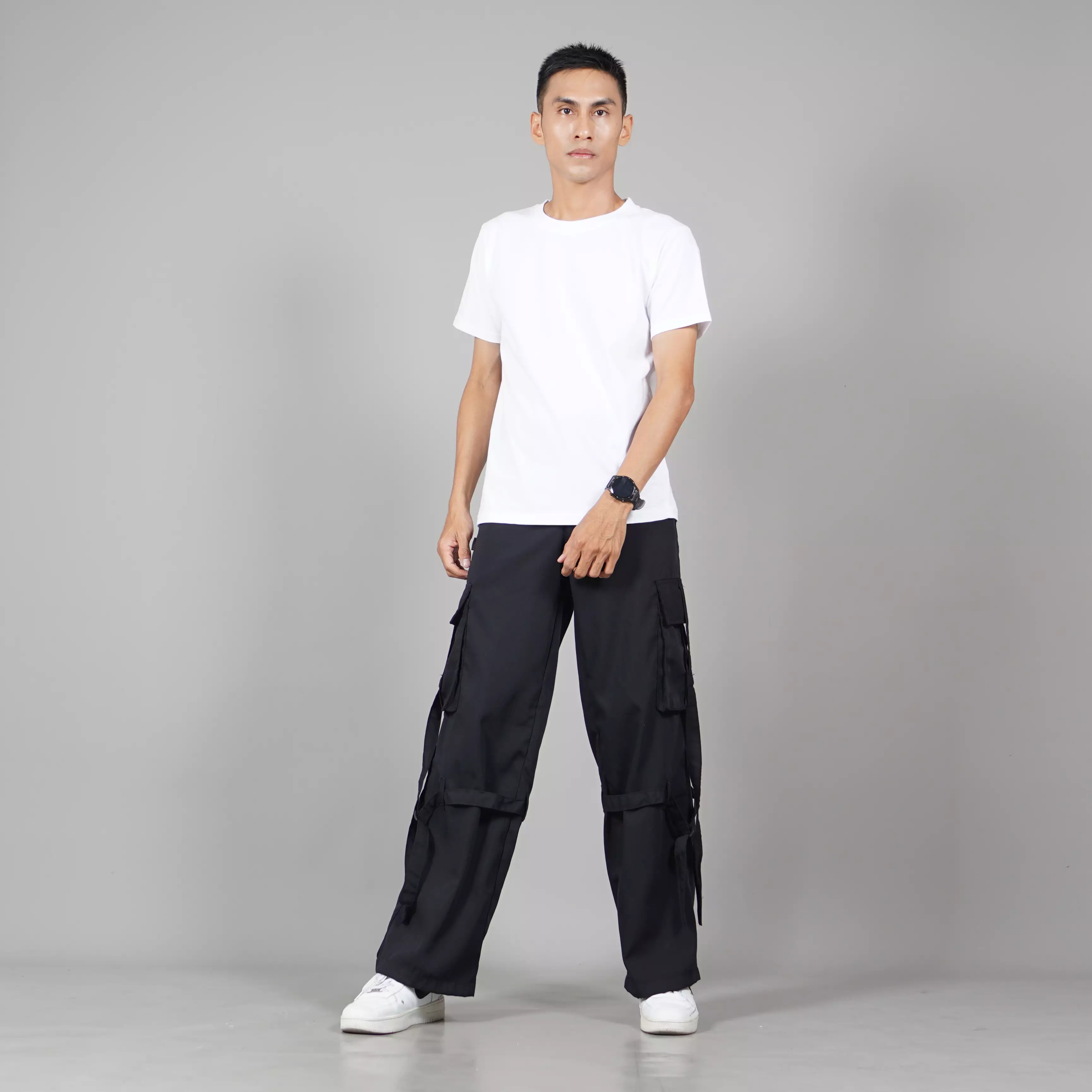  JAMES Celana Cargo Hitam Celana Kargo Hitam Cargo Pants - HITAM
