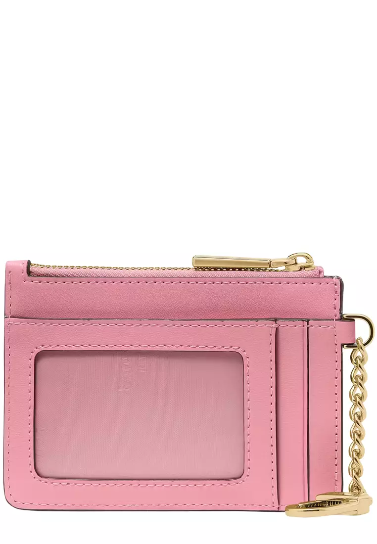 Spade Flower Key Ring Card Holder - Dark Beige Grapefruit Multi KN773