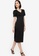 ZALORA WORK black Stitchline Detail midi Dress A4041AA0E50CBEGS_4
