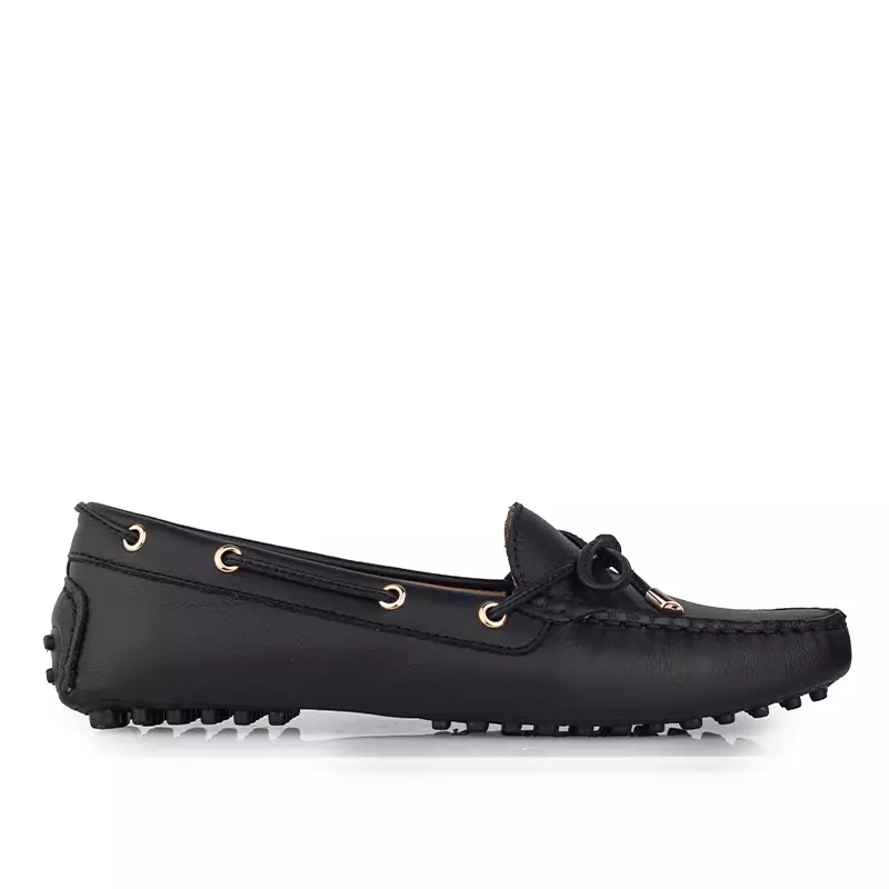 Sepatu Casual Wanita Loafer Moccasin Gino Mariani Ellen Black