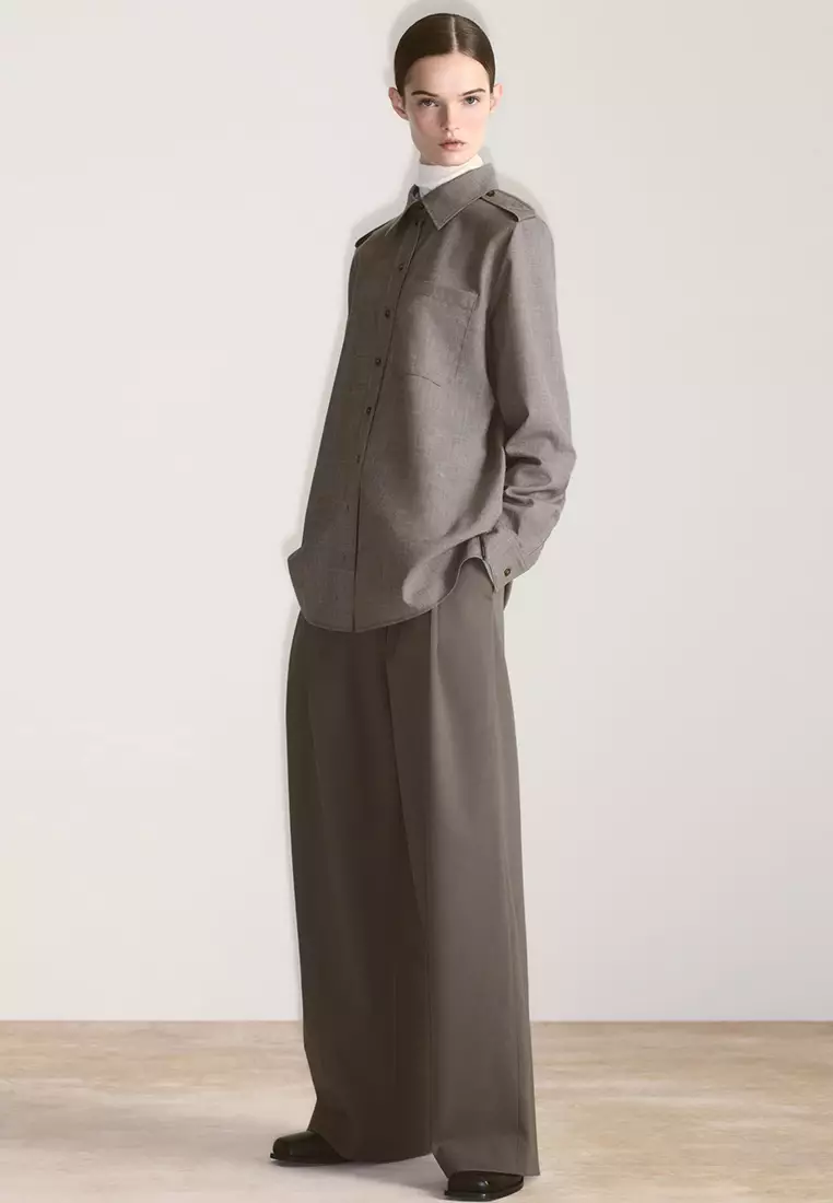 Buy COS Wide-Leg Tailored Twill Trousers 2025 Online | ZALORA
