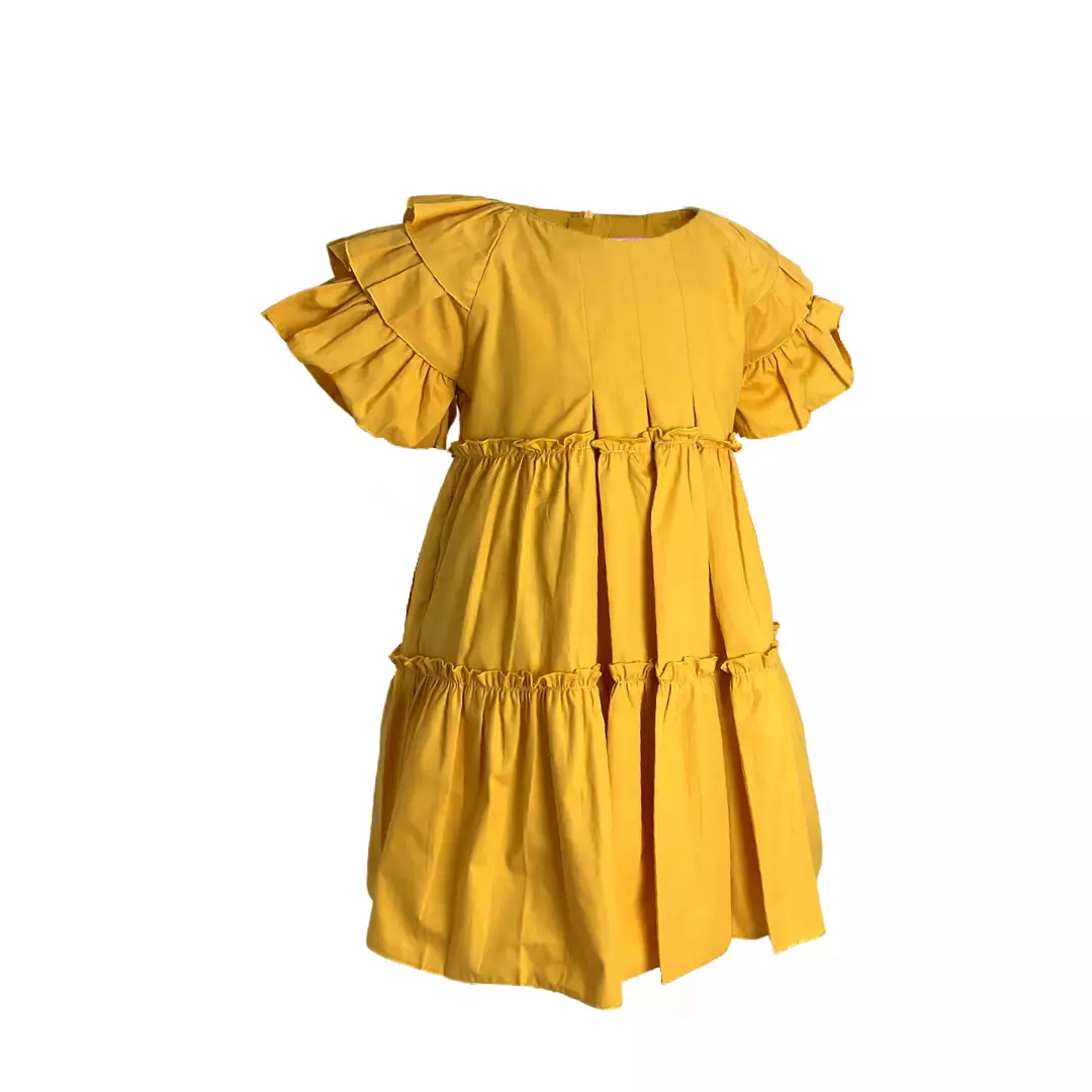 Pingu Dress Anak Perempuan Polos Pendek Kuning 90501128