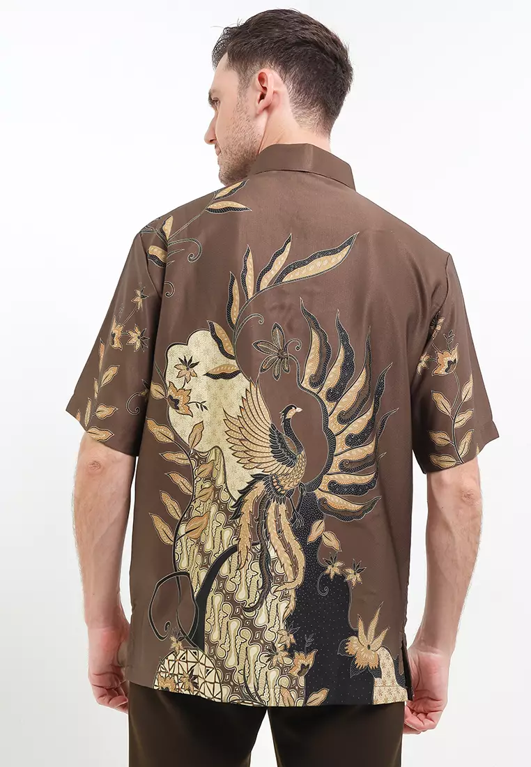 Hem Regular Fit Batik Burung Hong