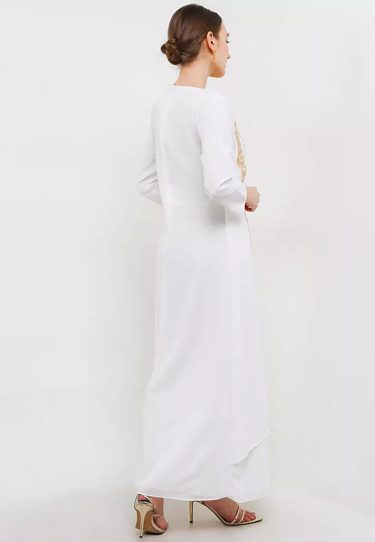 Chanira Festive Rahila Gamis-White, Gold