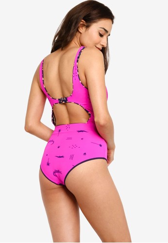 blueberry sherbet reversible one piece swimsuit