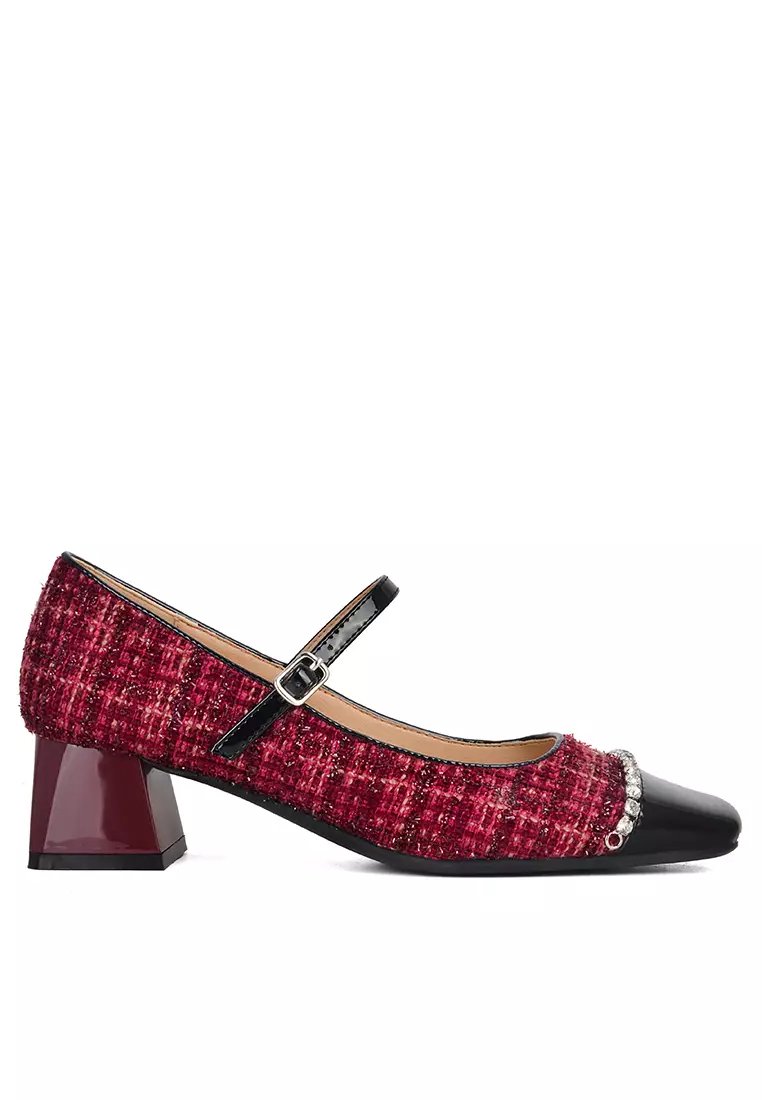 Discount on Twenty Eight Shoes  shoes - SKU: 4.5CM Square Toe Tweed Mary Jane Shoes XJ332-53