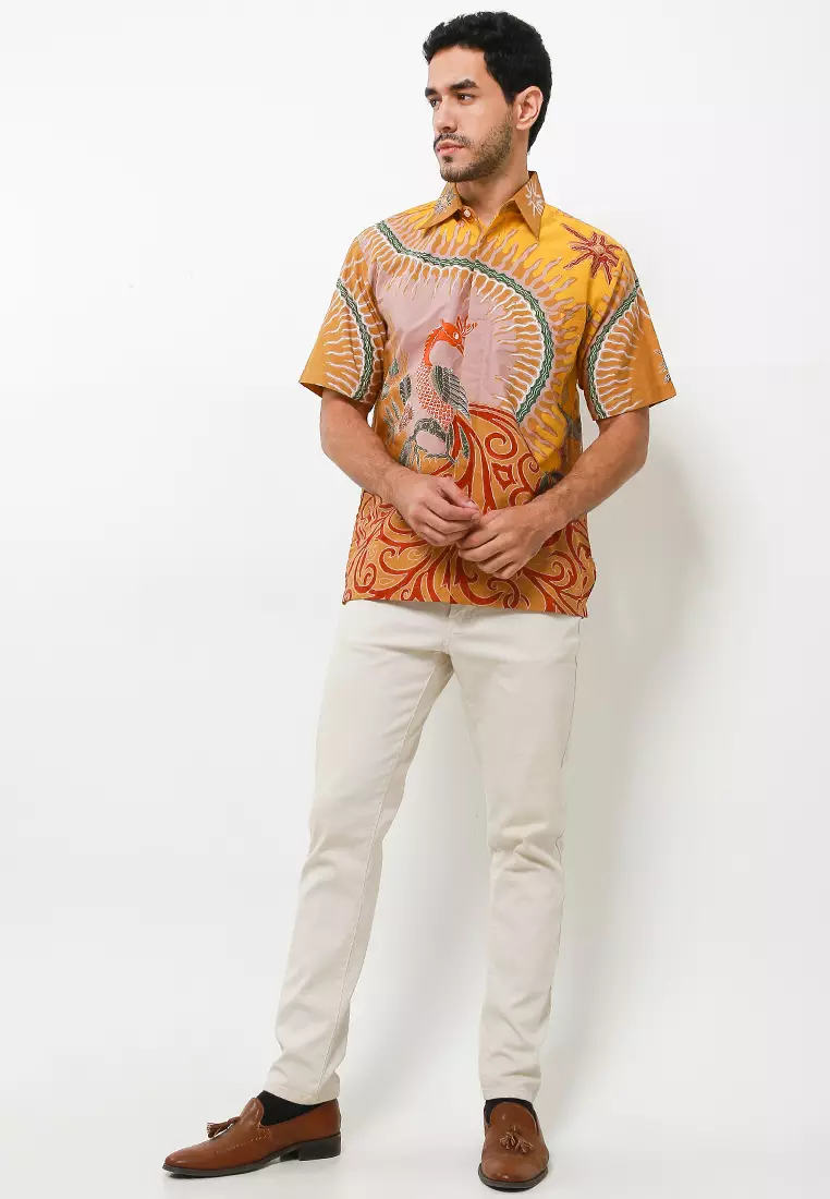 Pranadipa Kemeja Batik Tulis Premium Pria Casual Modern Lengan Pendek