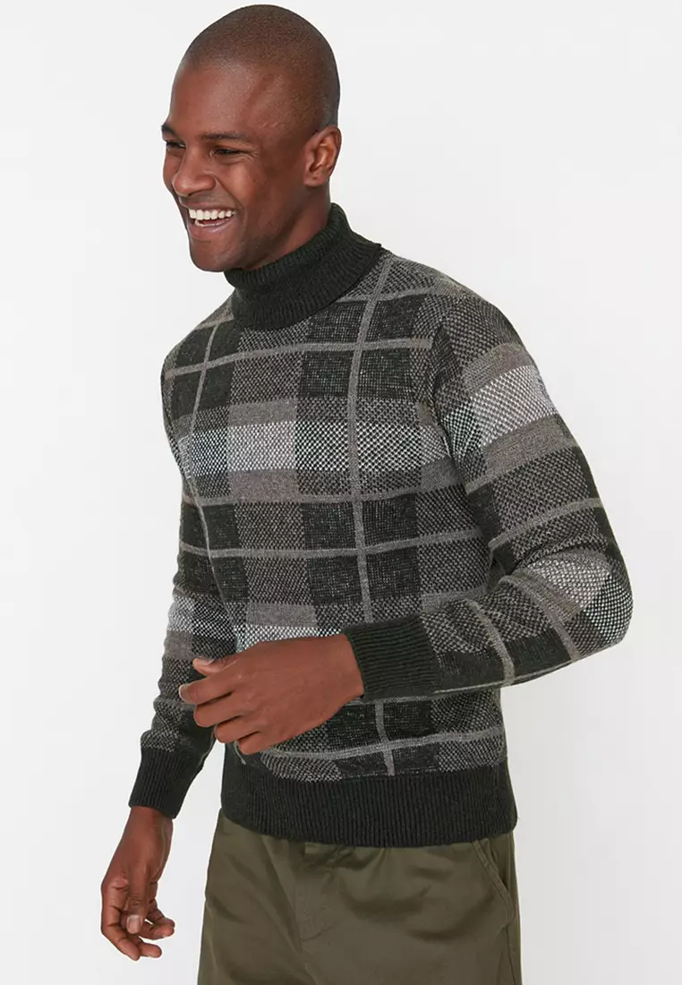 Plaid turtleneck sweater online