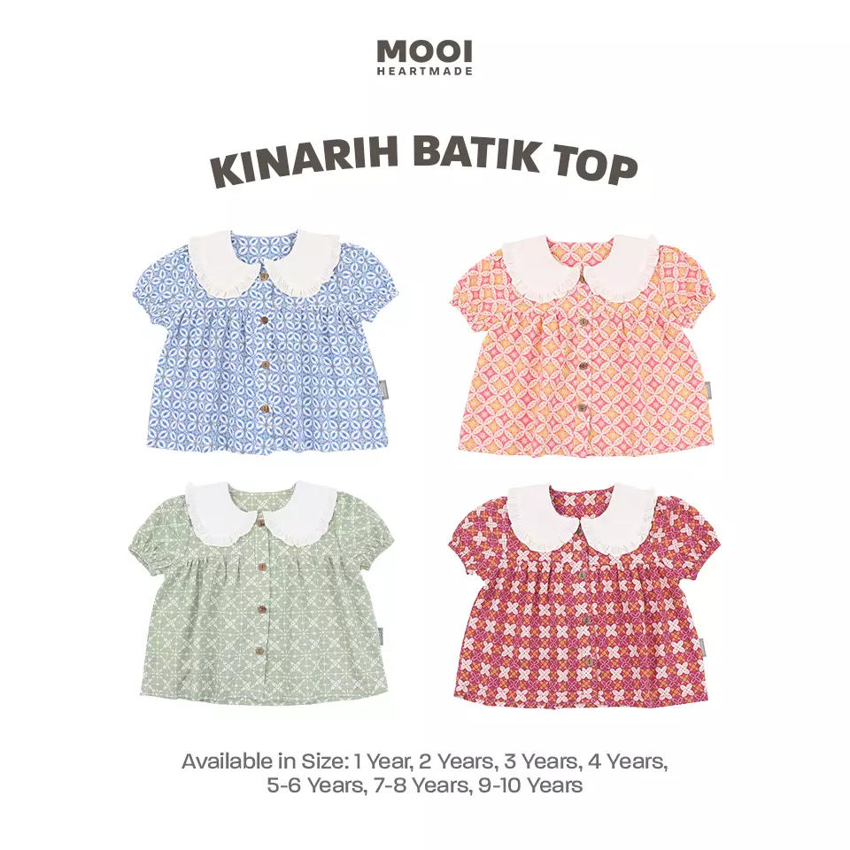 Mooi Atasan Batik Anak Perempuan Kinarih Batik Top - Winter Blue