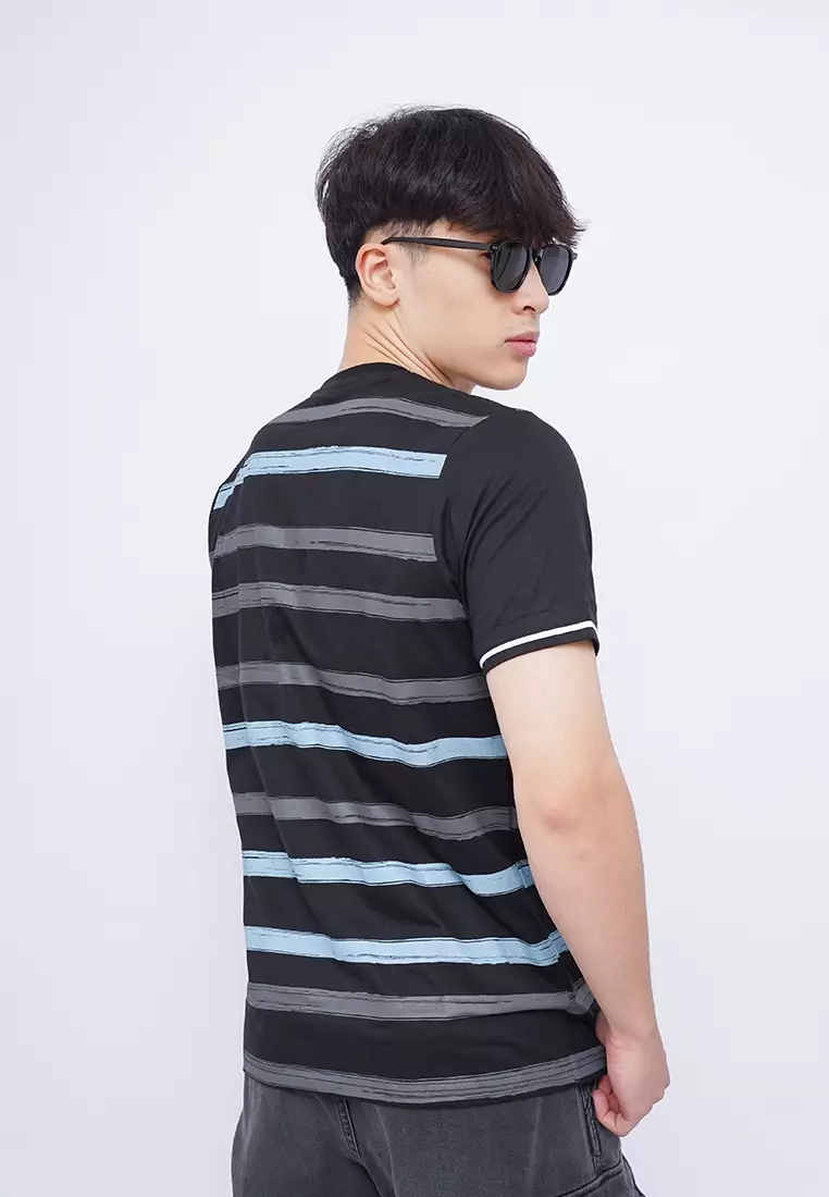Ryusei Kaos Pria Yamada Stripe Black