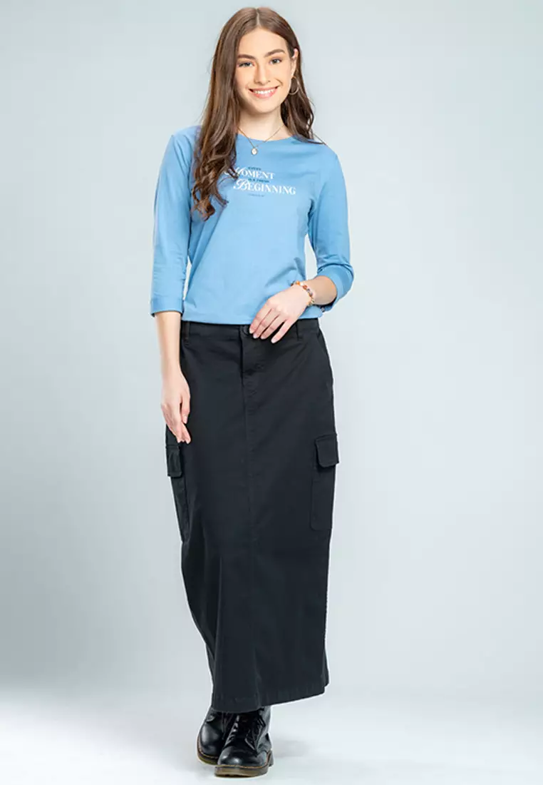 C2 Noisie Blue T-Shirt Wanita